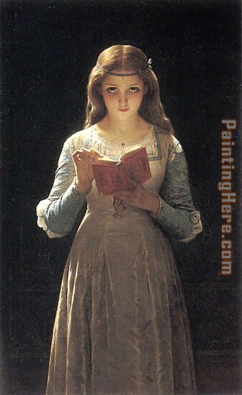 Young Maiden Reading a Book painting - Pierre-Auguste Cot Young Maiden Reading a Book art painting
